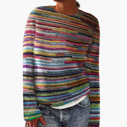 Classic Fit Crew Neck Striped Sweater