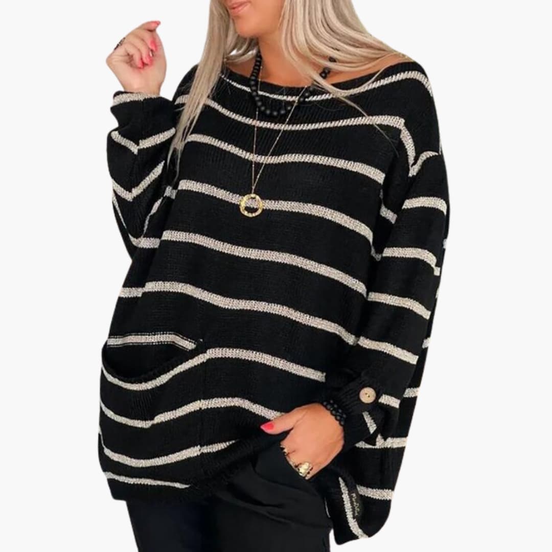 Ladies' Classic Crew Neck Pullover Jumper with Pocket
