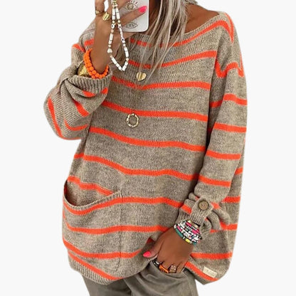 Ladies' Classic Crew Neck Pullover Jumper with Pocket