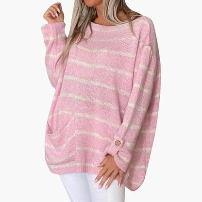 Ladies' Classic Crew Neck Pullover Jumper with Pocket