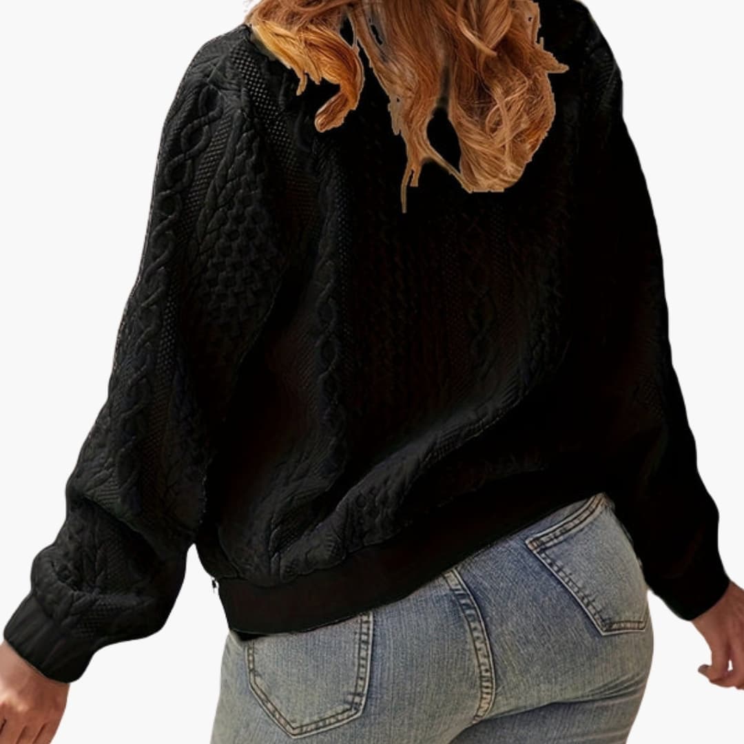 Soft Cotton Women's Bomber Jacket with High Collar
