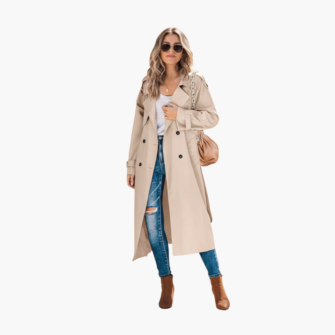 Ladies Classic Double Breasted Coat