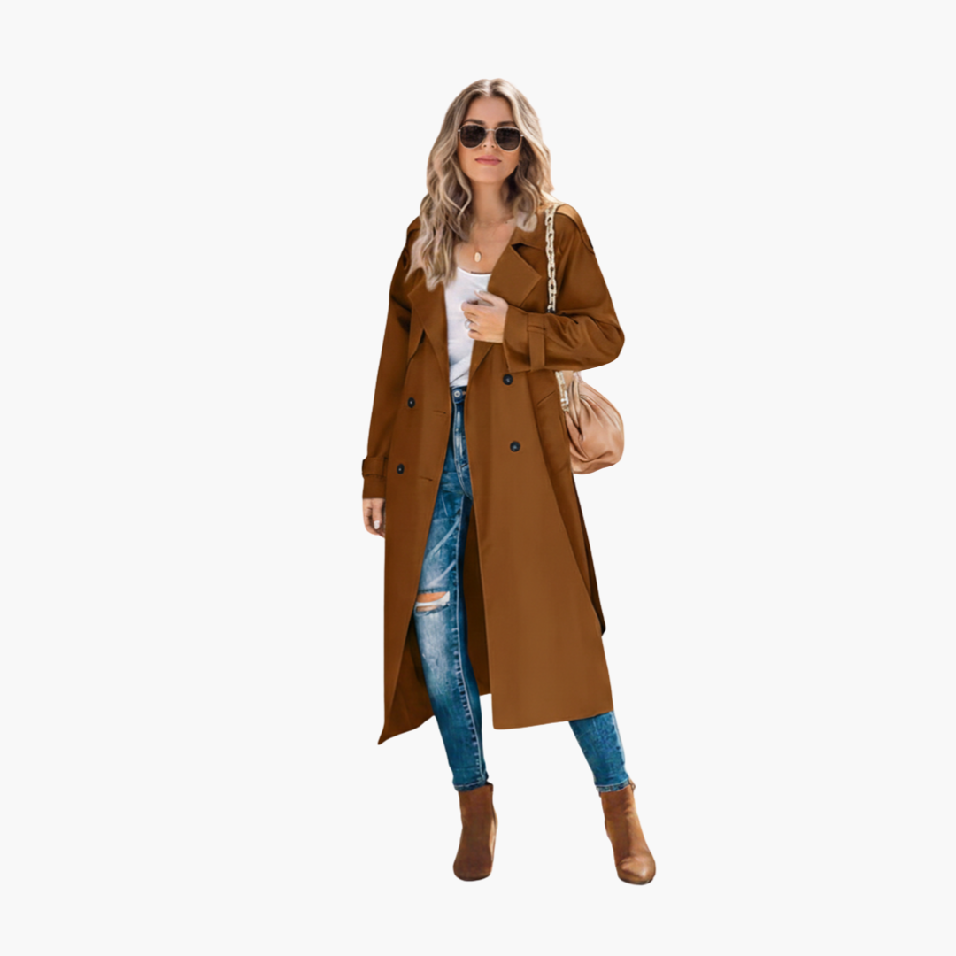 Ladies Classic Double Breasted Coat