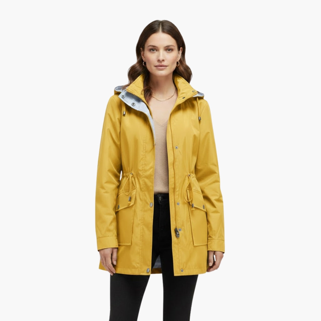 Ladies Water Resistant Coat with Removable Hood