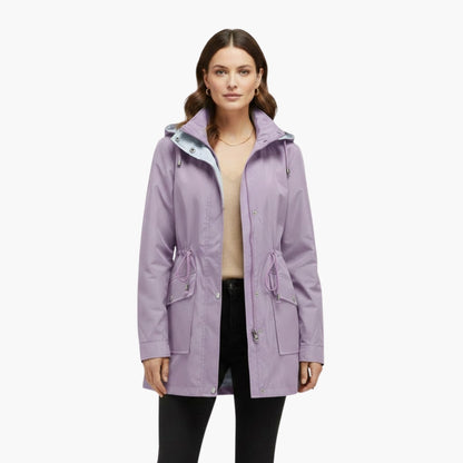 Ladies Water Resistant Coat with Removable Hood