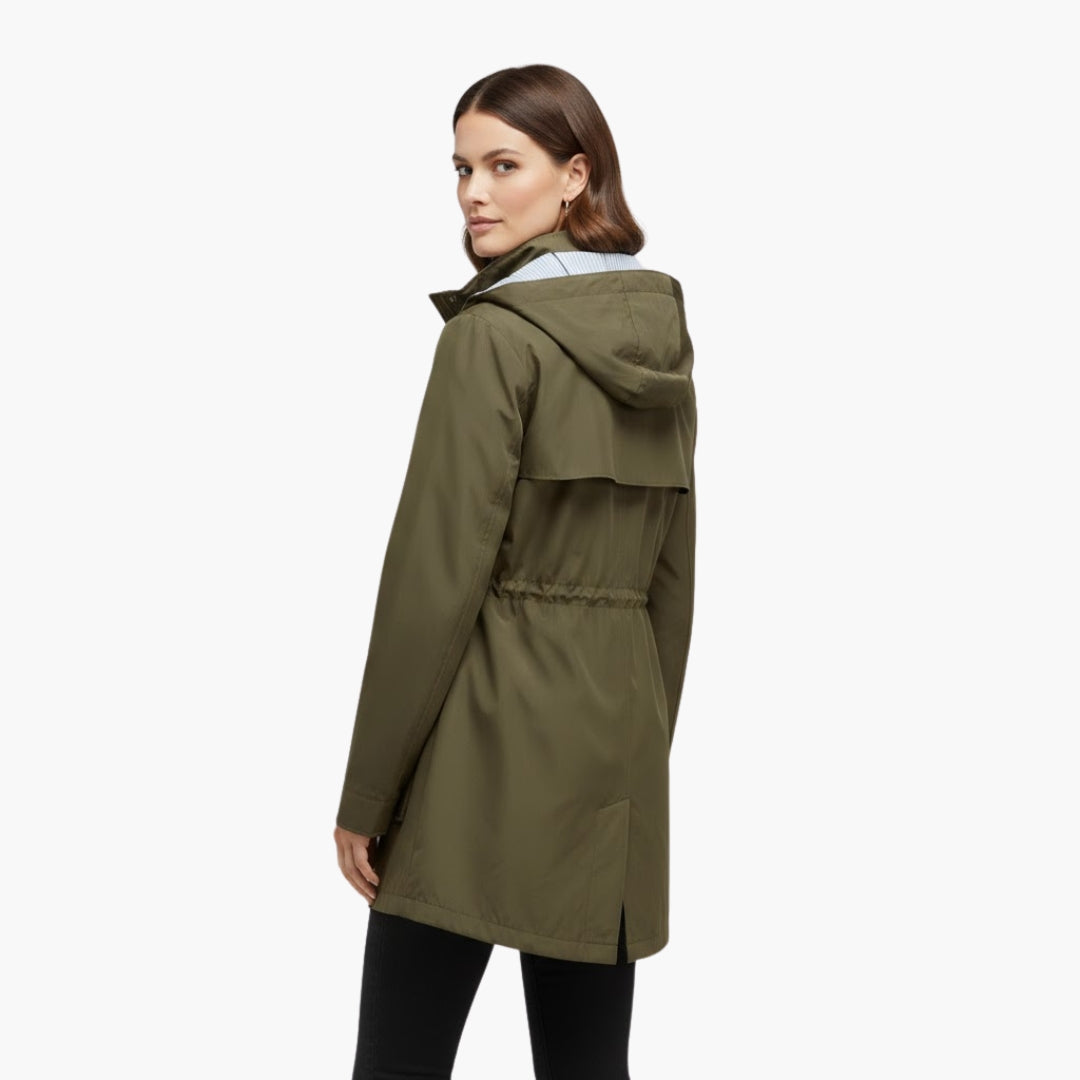 Ladies Water Resistant Coat with Removable Hood
