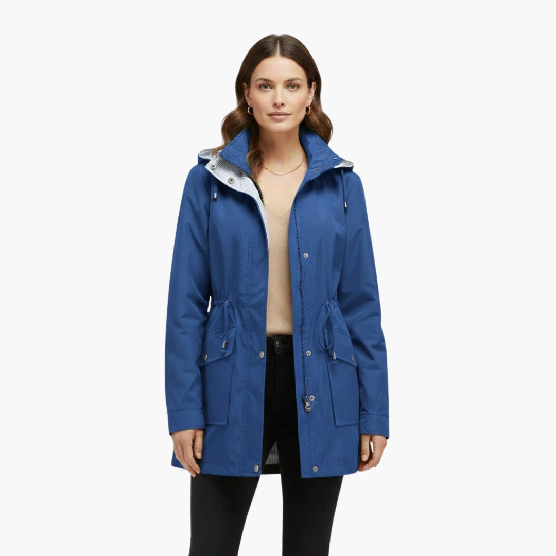 Ladies Water Resistant Coat with Removable Hood