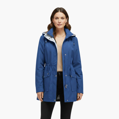 Ladies Water Resistant Coat with Removable Hood