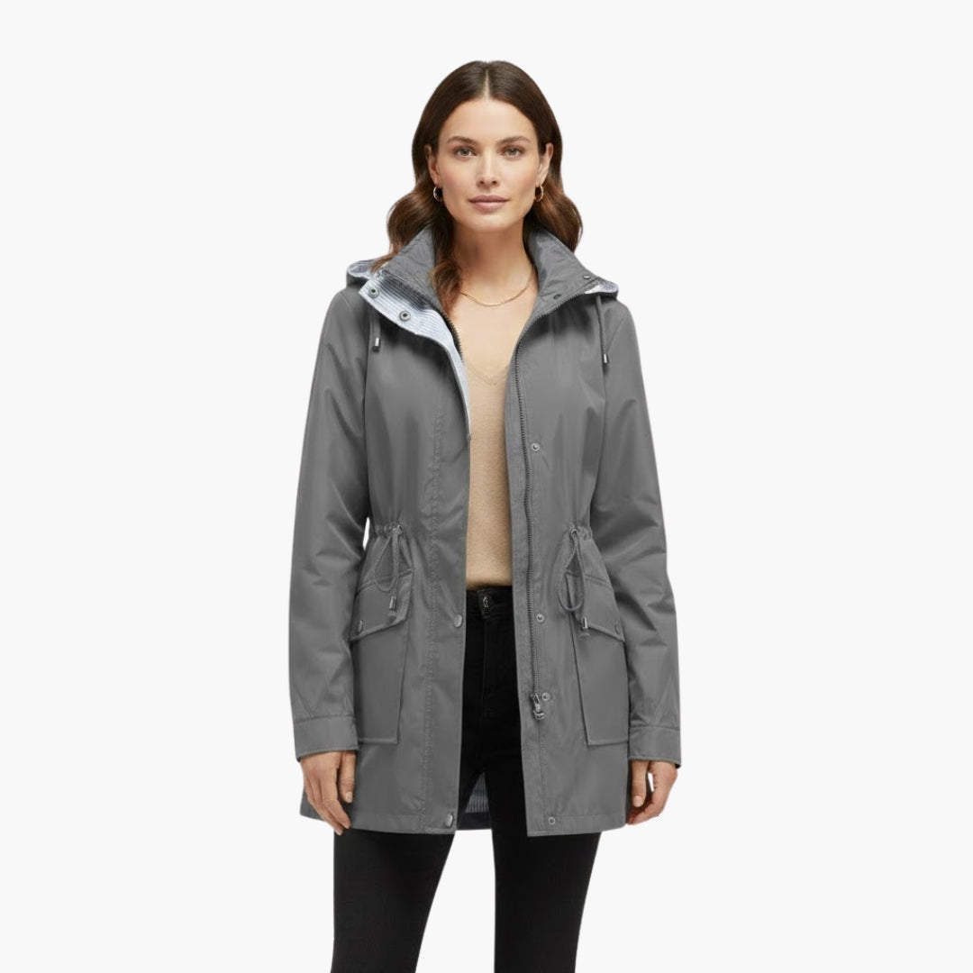 Ladies Water Resistant Coat with Removable Hood