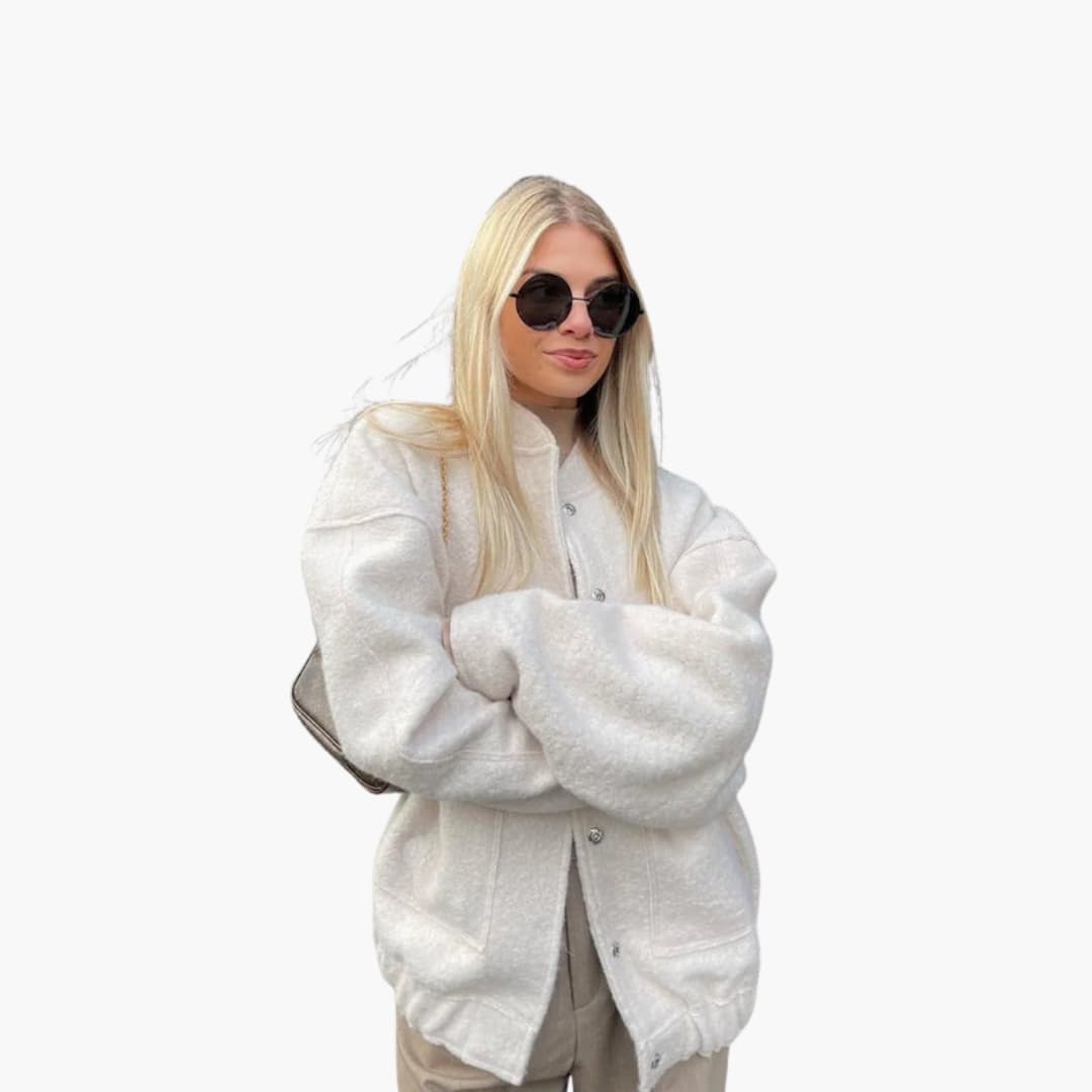 Women's Fashionable Large Zip Up Bomber Jacket