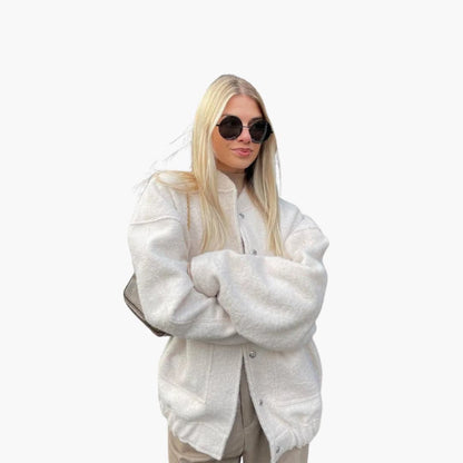 Women's Fashionable Large Zip Up Bomber Jacket