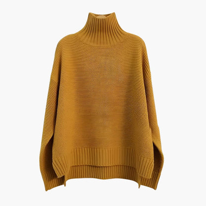 Soft Women's Crew Neck Knit Sweater with Ribbed Hem