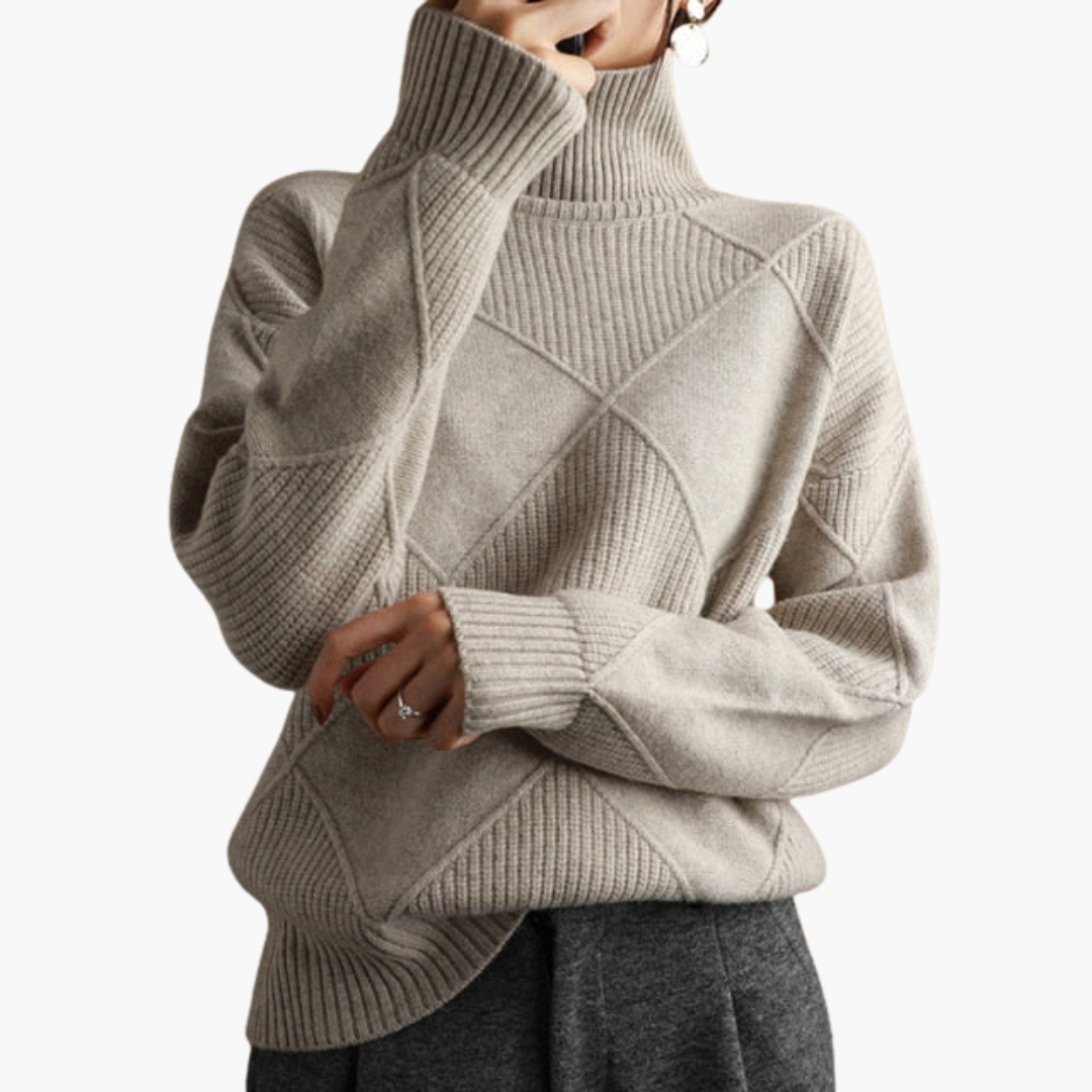Classic Crew Neck Wool Sweater for Women