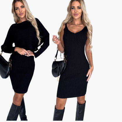 Ladies 2 Piece Outfit Sleeveless Dress and Cardigan