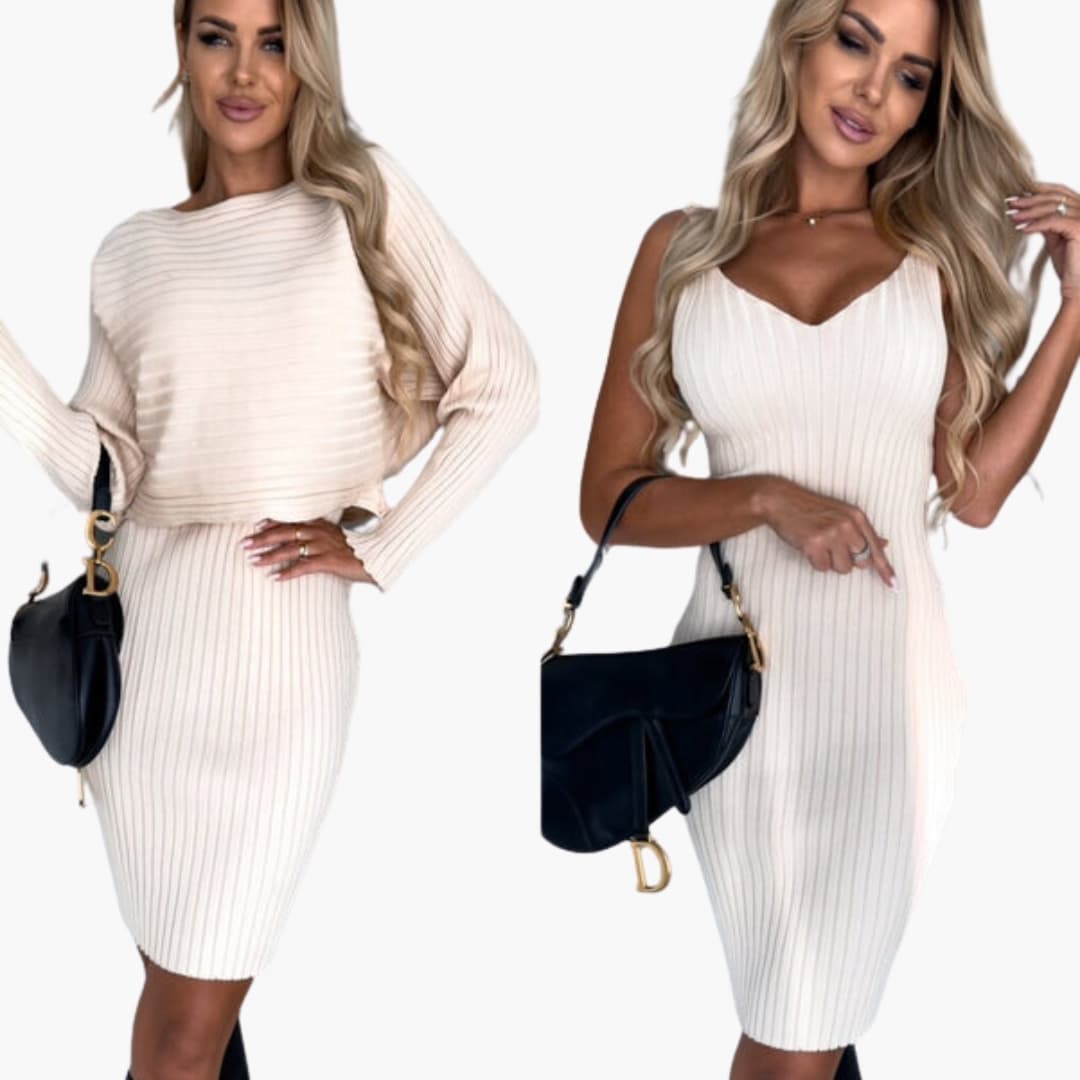 Ladies 2 Piece Outfit Sleeveless Dress and Cardigan
