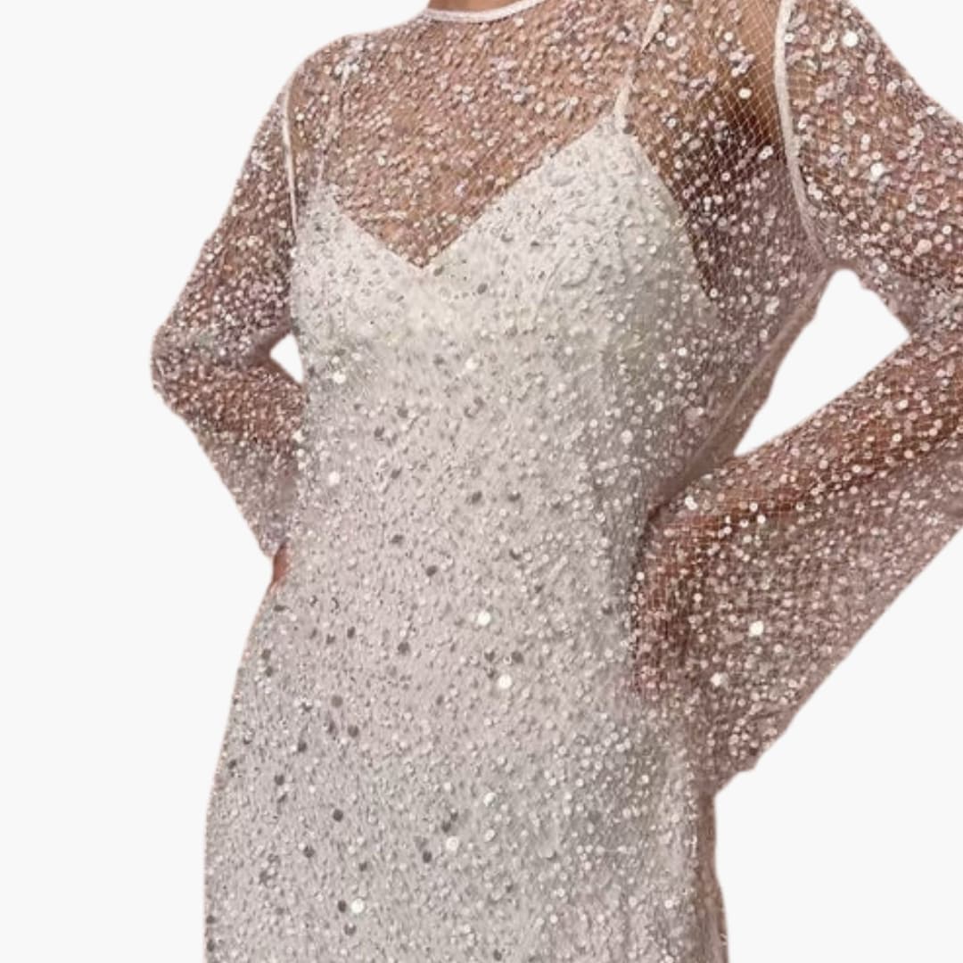 Ladies' 2-Piece Evening Dress with Lace and Halter Neck