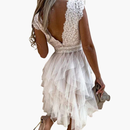 Ladies' Chic Off Shoulder Net Dress