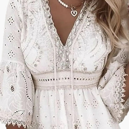 Classic Fit V Neck Ladies Dress
