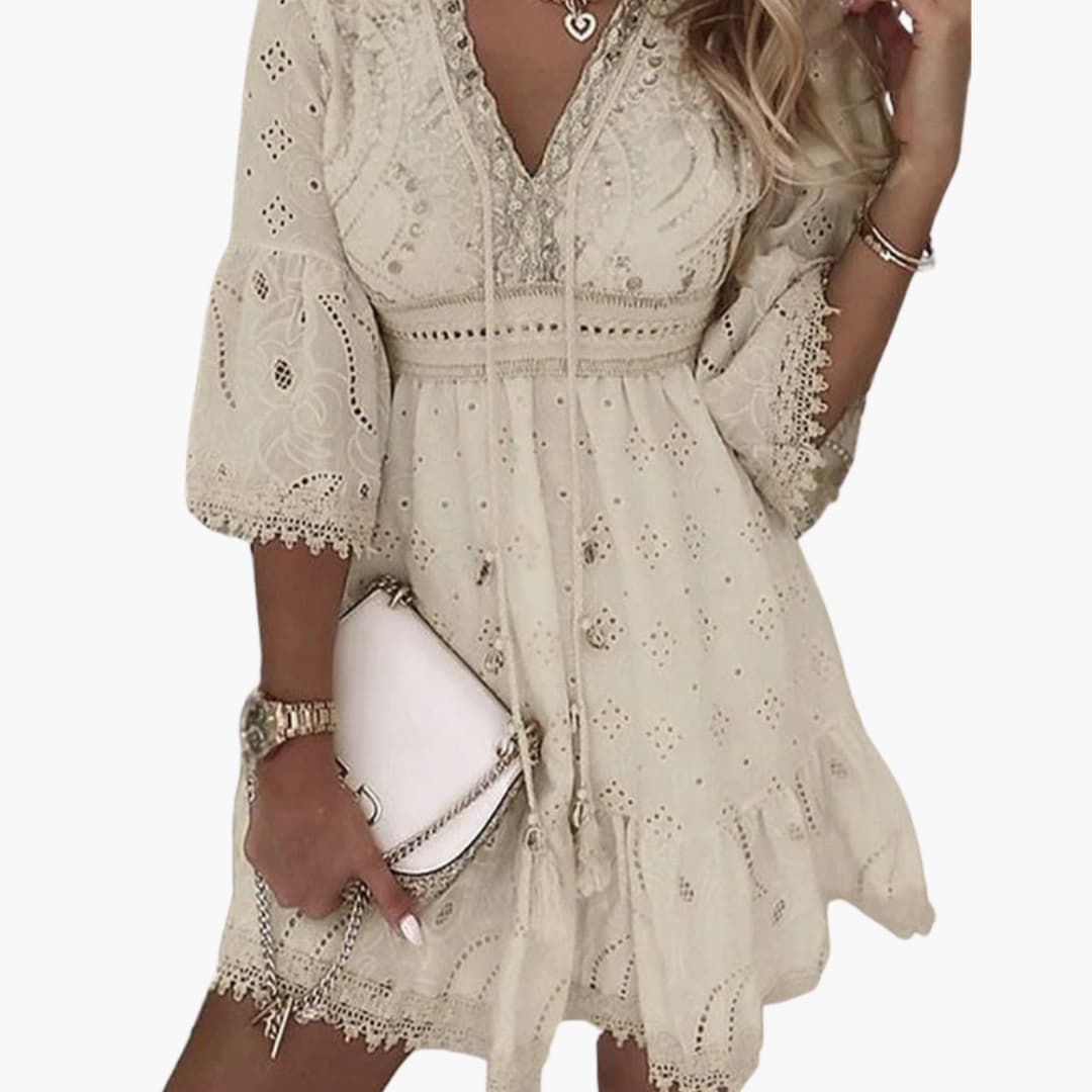 Classic Fit V Neck Ladies Dress - Olytrend