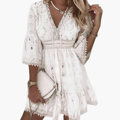 Classic Fit V Neck Ladies Dress