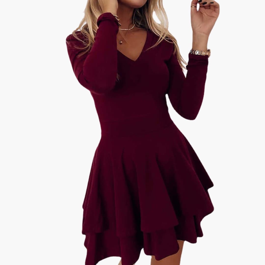 Ladies' Floral Tiered V-Neck Dress