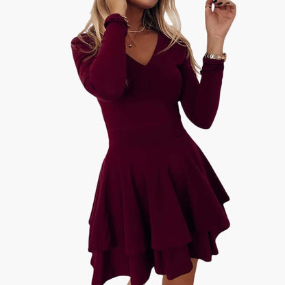Ladies' Floral Tiered V-Neck Dress