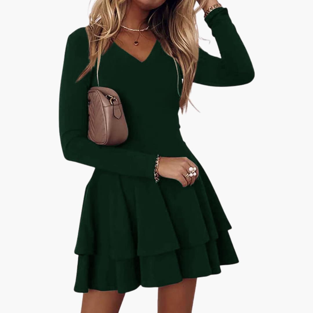 Ladies' Floral Tiered V-Neck Dress