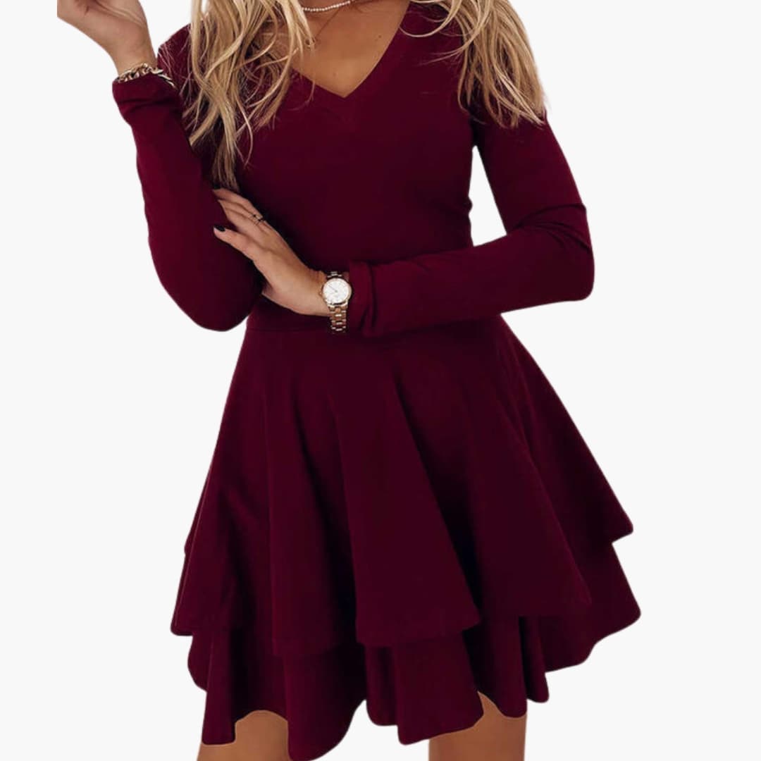 Ladies' Floral Tiered V-Neck Dress