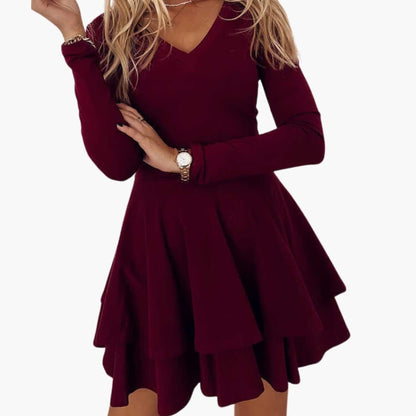 Ladies' Floral Tiered V-Neck Dress
