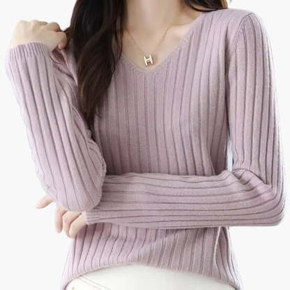 Cozy Women's Long Sleeve Crew Neck Knit Sweater