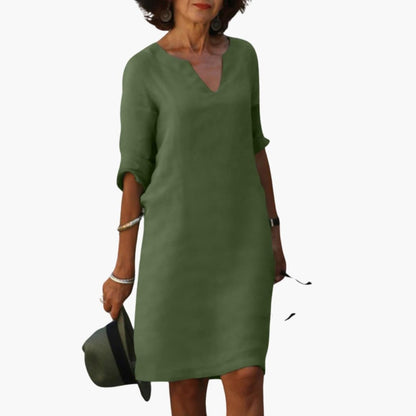 Ladies' Classic A-Line Dress with Long Sleeves