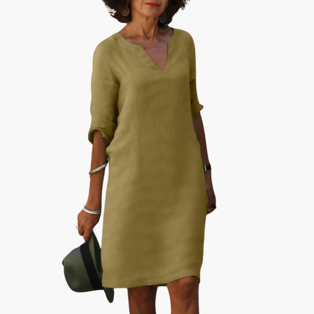 Ladies' Classic A-Line Dress with Long Sleeves