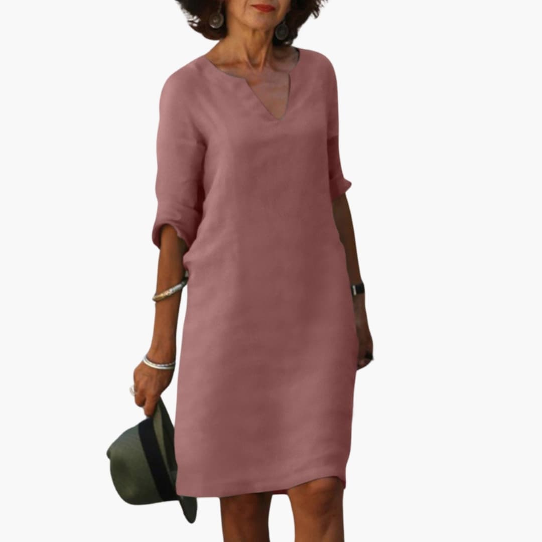 Ladies' Classic A-Line Dress with Long Sleeves