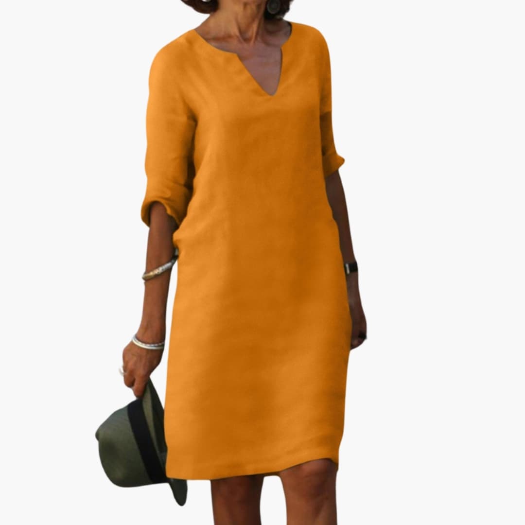 Ladies' Classic A-Line Dress with Long Sleeves