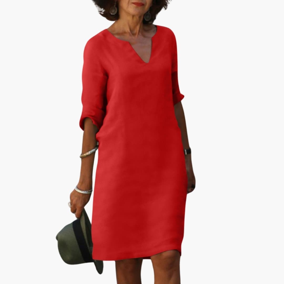 Ladies' Classic A-Line Dress with Long Sleeves