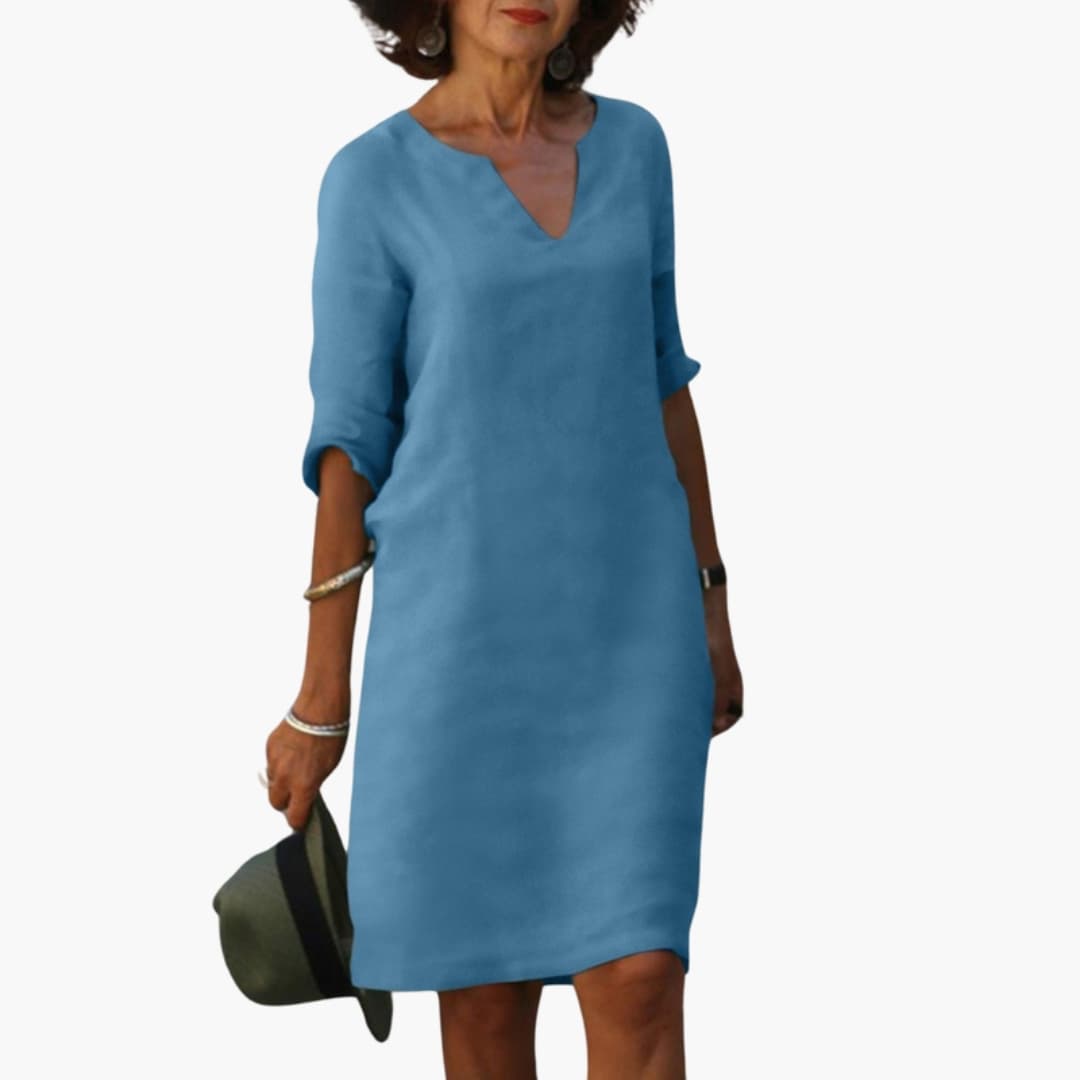 Ladies' Classic A-Line Dress with Long Sleeves