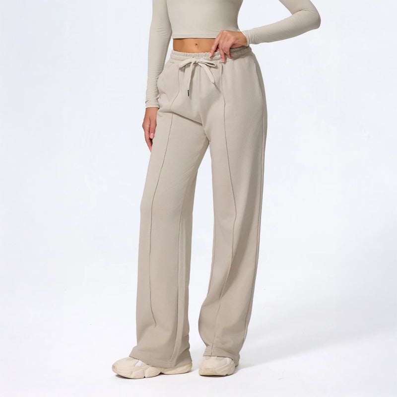 Comfortable Wide Leg Drawstring Pants - Nocini