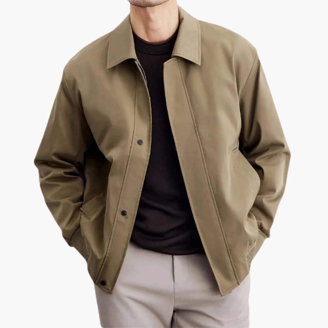 Women's Casual Bomber Jacket with Shawl Collar - Olytrend