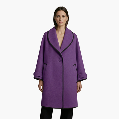 Warm Women's Parka with Faux Fur Hood and Contrast Details