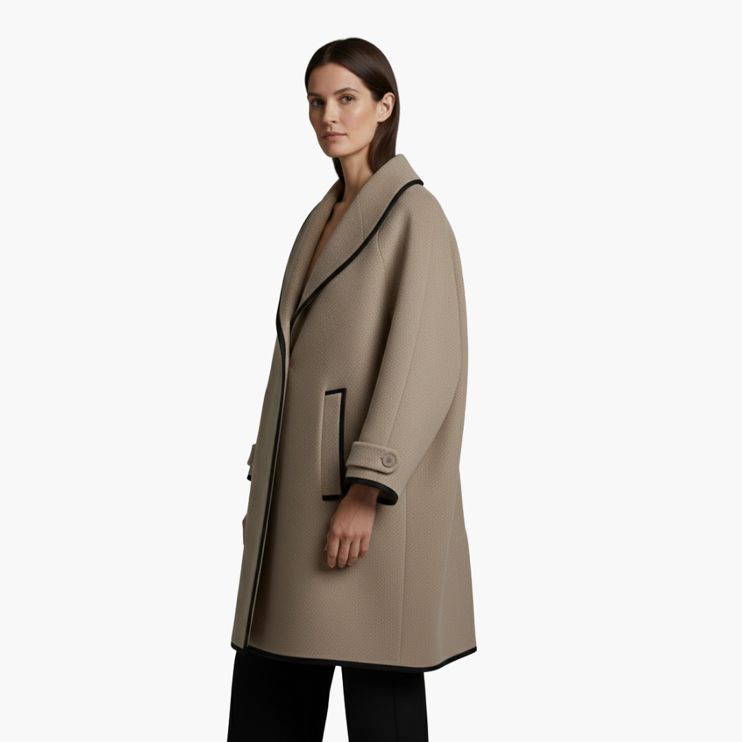 Warm Women's Parka with Faux Fur Hood and Contrast Details