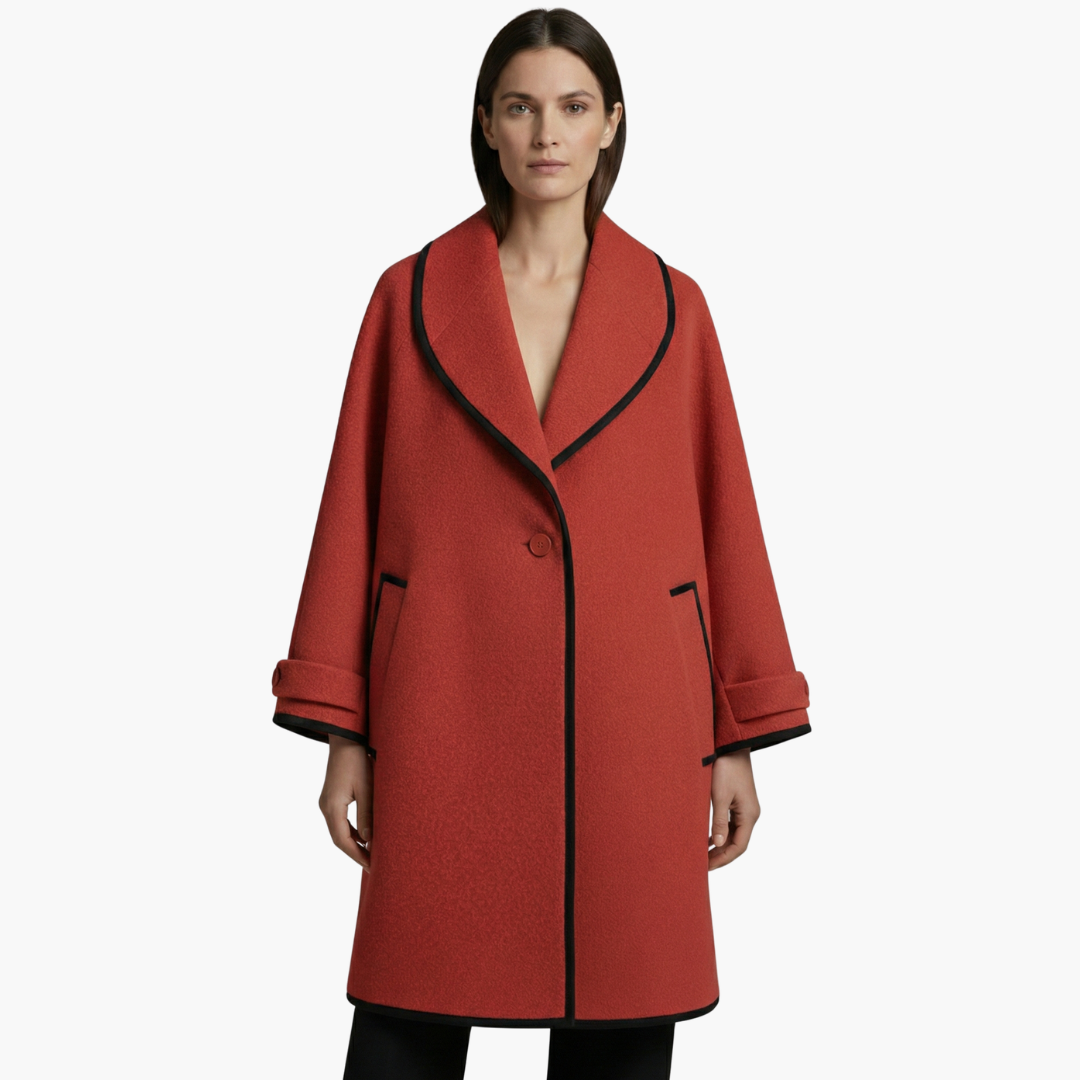 Warm Women's Parka with Faux Fur Hood and Contrast Details