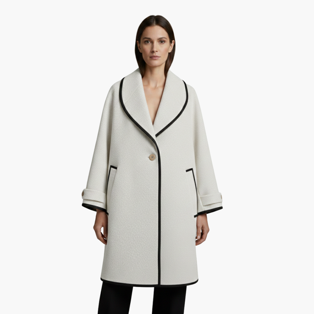 Warm Women's Parka with Faux Fur Hood and Contrast Details