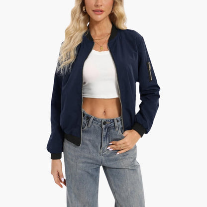 Ladies' Fleece Zip Up Bomber Coat