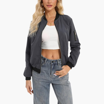 Ladies' Fleece Zip Up Bomber Coat
