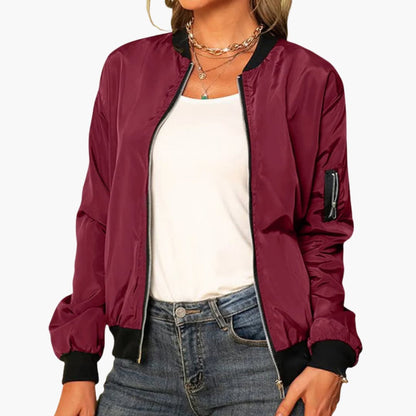 Ladies' Fleece Zip Up Bomber Coat