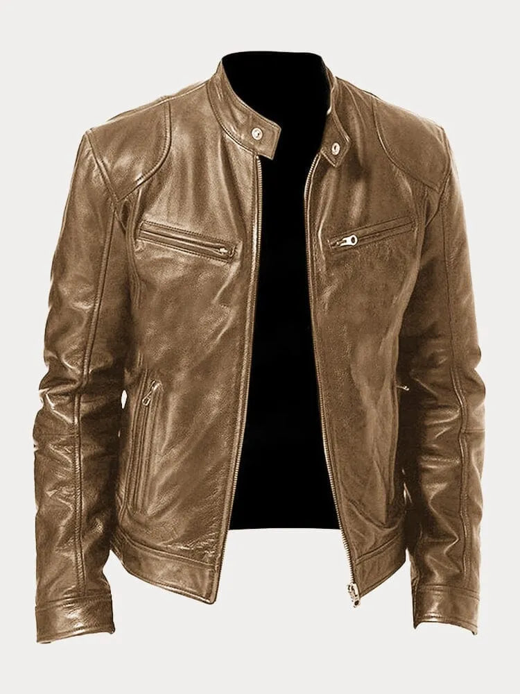 Men's Vintage Leather Biker Jacket
