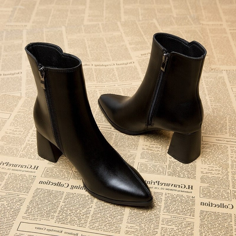 Ladies Ankle Leather Boots