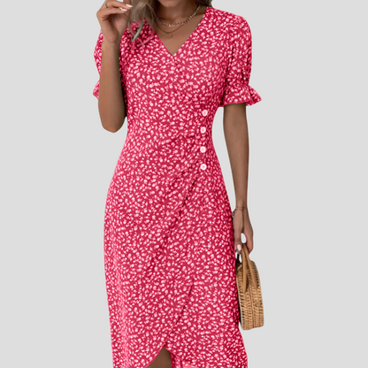 Ladies Fancy Flower Knee Length Dress