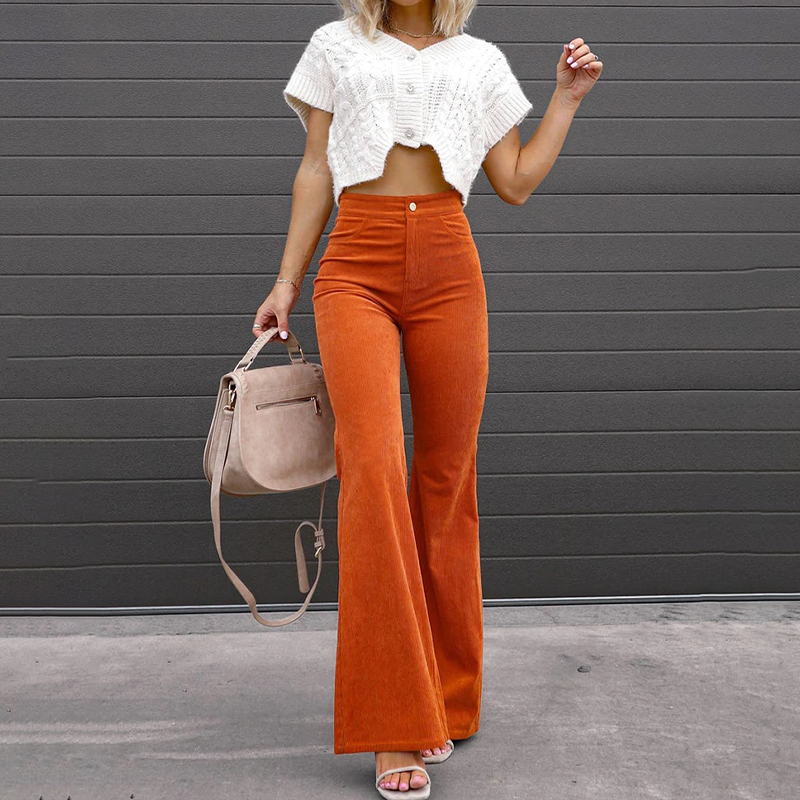 Warm High Waisted Corduroy Pants
