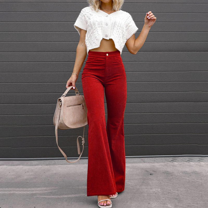 Warm High Waisted Corduroy Pants